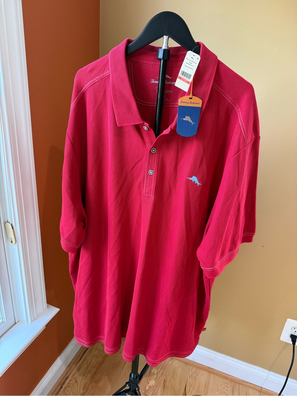 Tommy Bahama Bright Red Polo with Embroidered Marlin